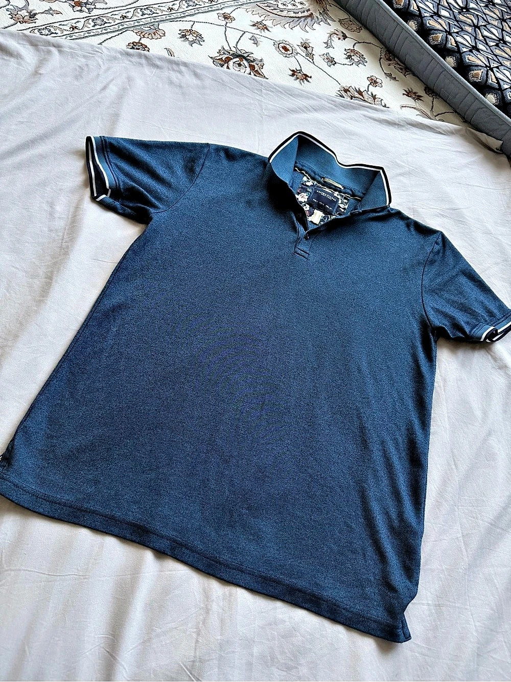 Denim & Flower Men’s Blue Polo Shirt Size L